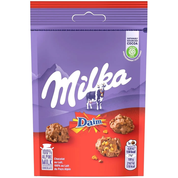 MILKA Snax – Céréales enrobées de chocolat et daim 145g