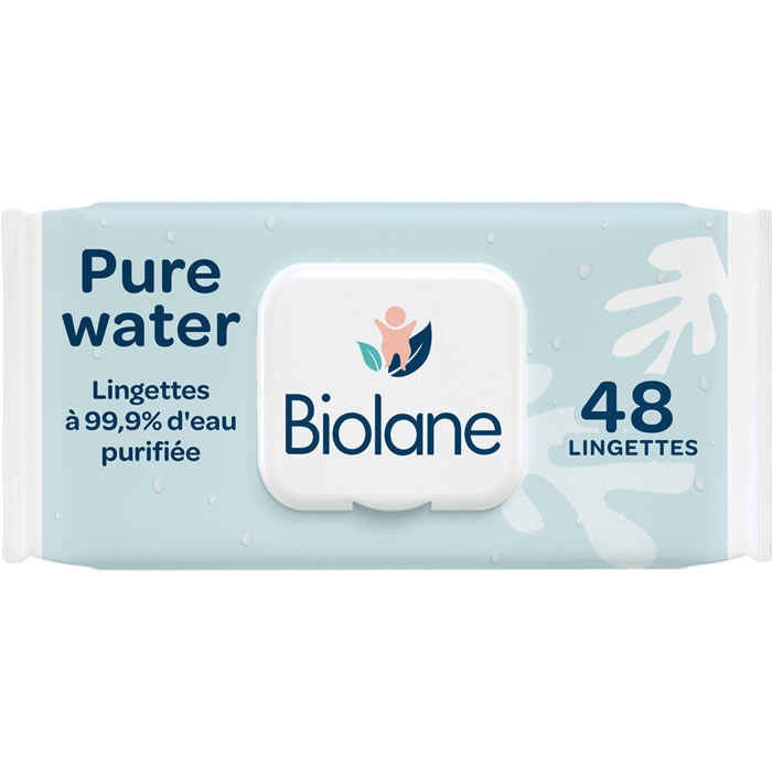 BIOLANE – Lingettes nettoyantes à l’eau purifiée 48 lingettes