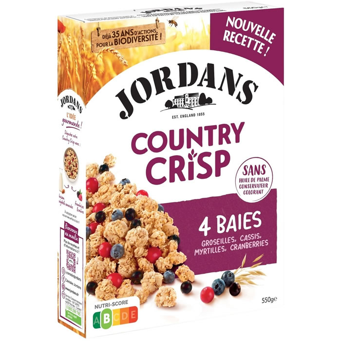 JORDANS – Country Crisp Céréales pépites aux 4 baies 550g
