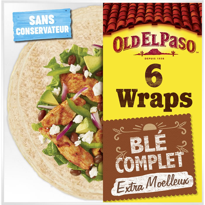 OLD EL PASO – Wraps de blé complet 6 pièces (350 g)
