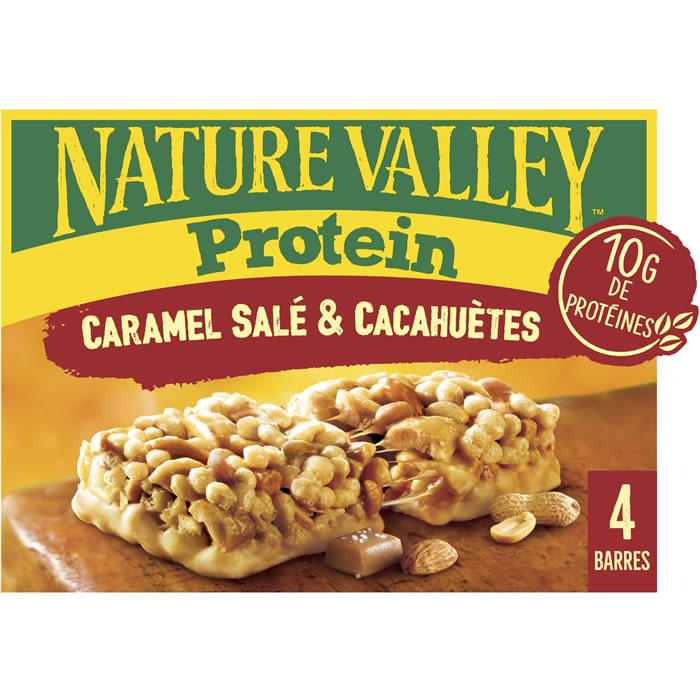 NATURE VALLEY Protein – Barres protéinées à la cacahuète et caramel salé 4x40g