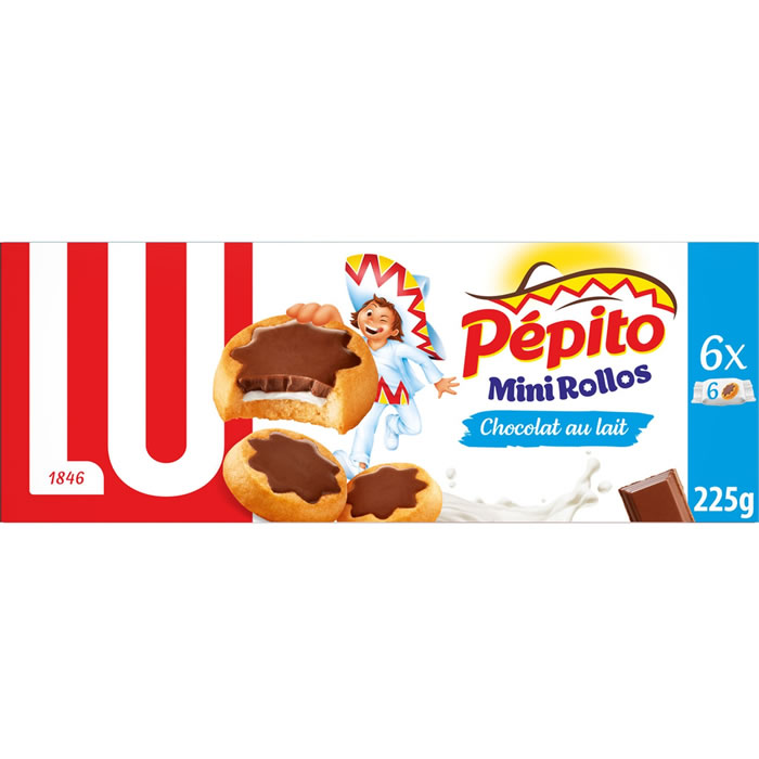 PEPITO – Mini Rollos Mini tartelettes au chocolat fourrées au lait 225 g