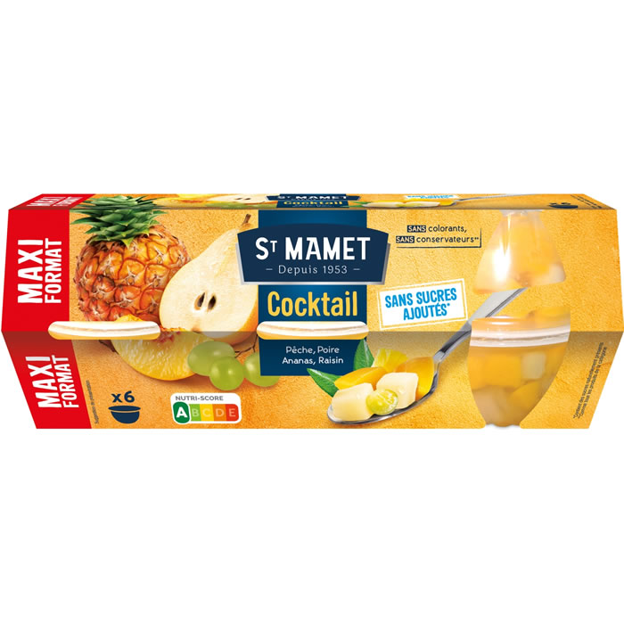 ST MAMET Cocktail – Salade de fruit au sirop 6 x 113 g