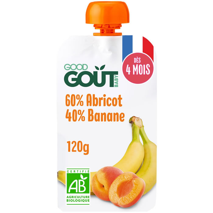 GOOD GOUT – Dessert banane et abricot 120 g