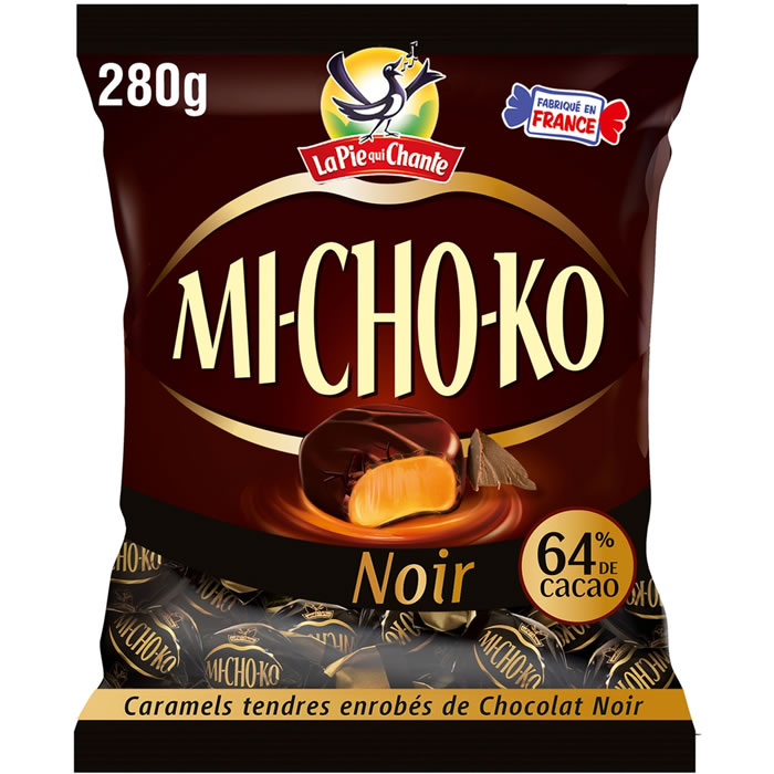 LA PIE QUI CHANTE Mi-Cho-Ko – Caramel tendres enrobés de chocolat noir 280g