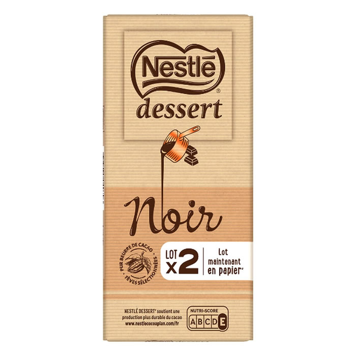 NESTLE Dessert – Chocolat noir pâtissier 2x205g