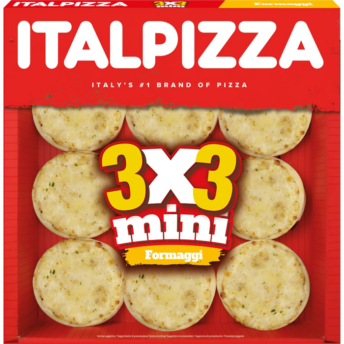 ITALPIZZA – Mini pizzas 3 fromages (9 x 32,5g)