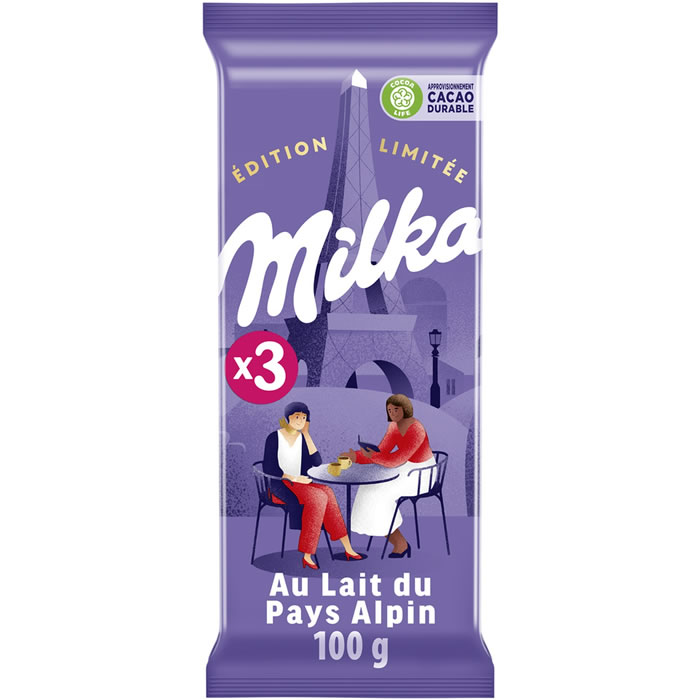 MILKA – Tablette de chocolat au lait 3x100g