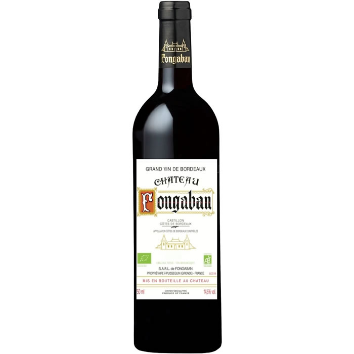 CÔTES DE BORDEAUX CASTILLON Château Fongaban Vin rouge bio AOP 75 cl