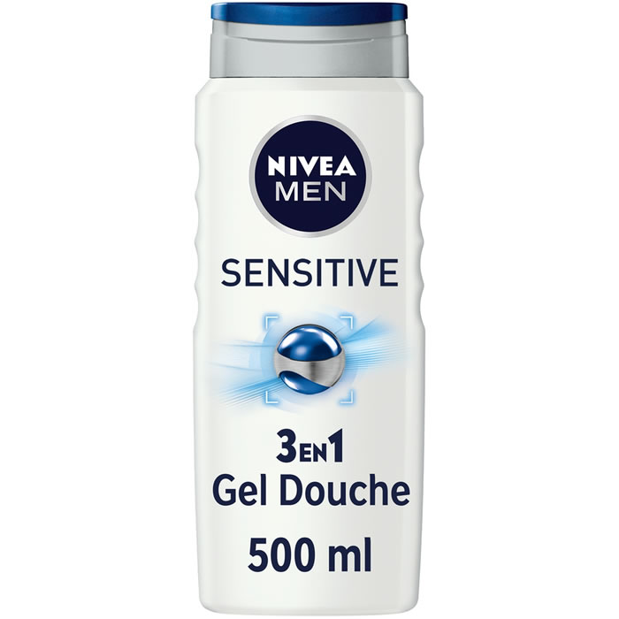 NIVEA Men Sensitive – Gel douche homme 3 en 1 à l’extrait de bambou 500 ml