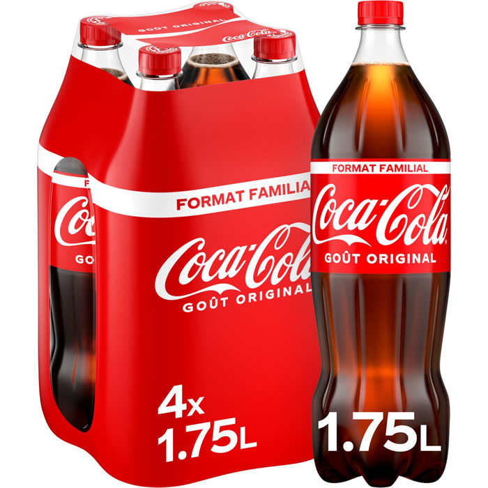 COCA-COLA – Boisson gazeuse aux extraits végétaux Original 4 x 1,75 L