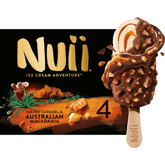 NUII – Bâtonnets glacés à la vanille et caramel beurre salé 4x68g