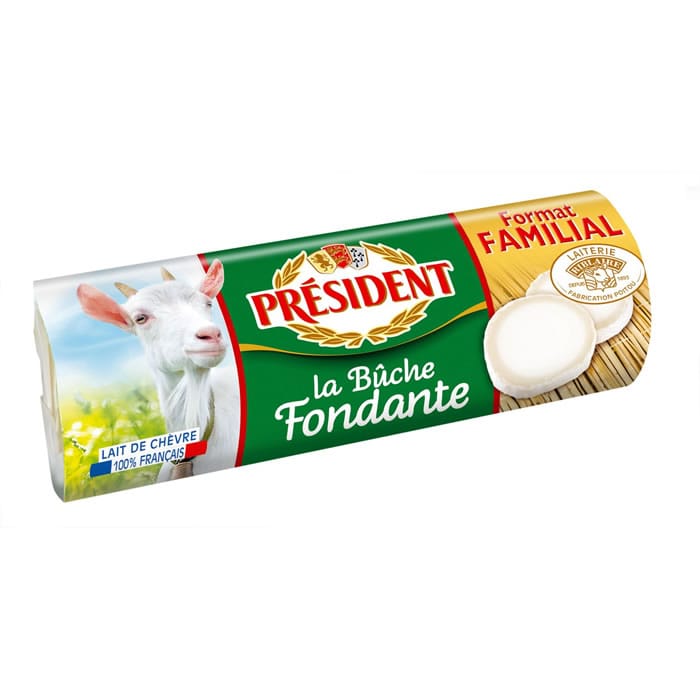 PRESIDENT – Bûche de fromage pur chèvre fondante 250 g