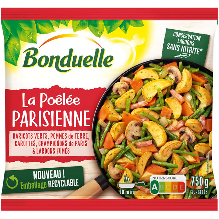 BONDUELLE Parisienne – Poêlée de légumes, pommes de terre et lardons 750g