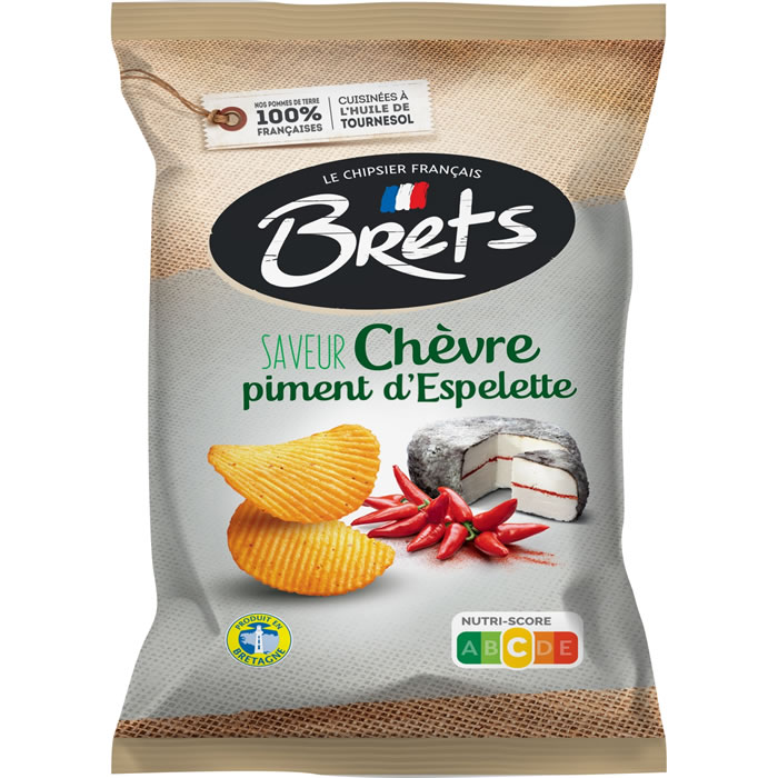 BRET’S – Chips ondulées saveur chèvre et piment d’Espelette 125g