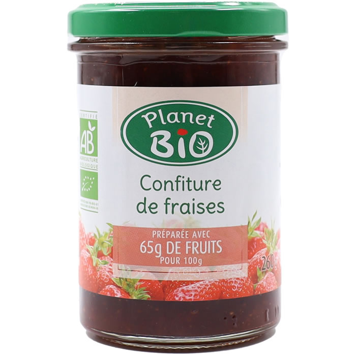 PLANET BIO – Confiture de fraises bio 260 g