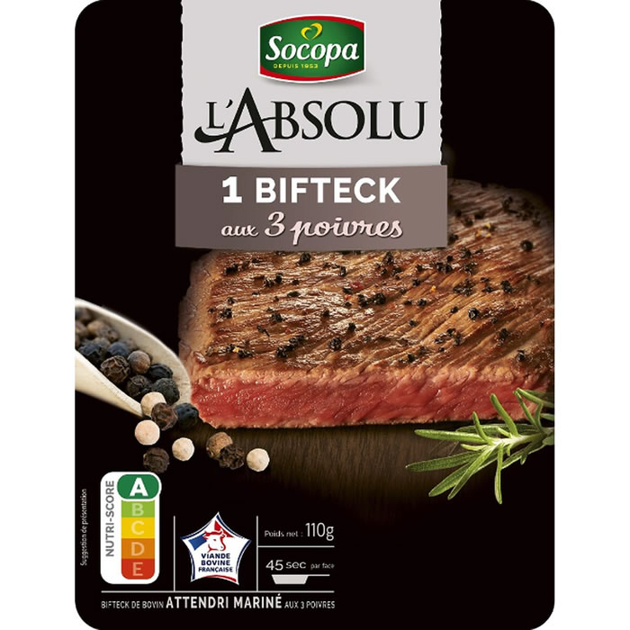 SOCOPA – Bifteck mariné aux 3 poivres 110 g