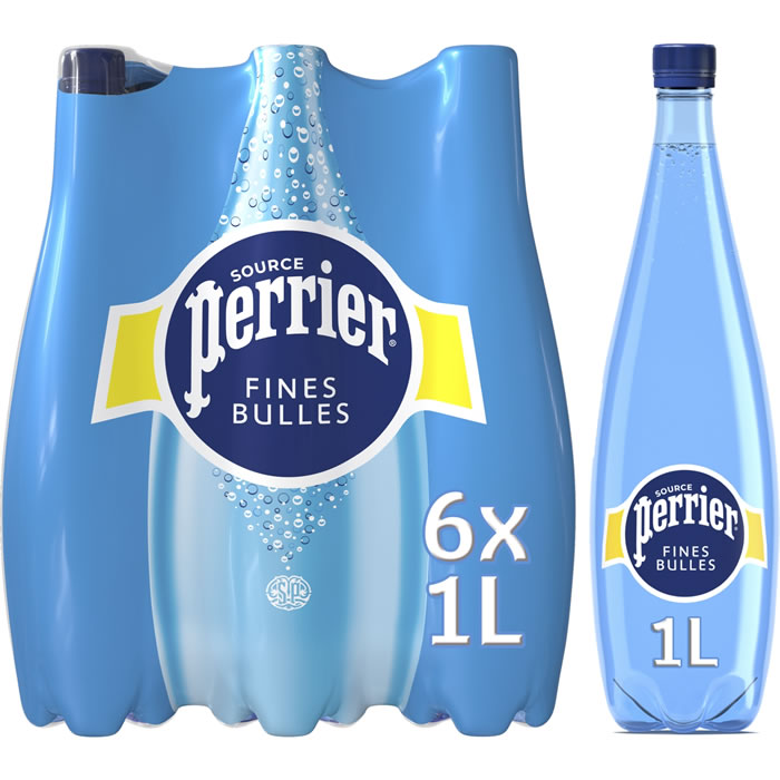 PERRIER Fines bulles – Eau minérale naturelle gazeuse 6 x 1 L