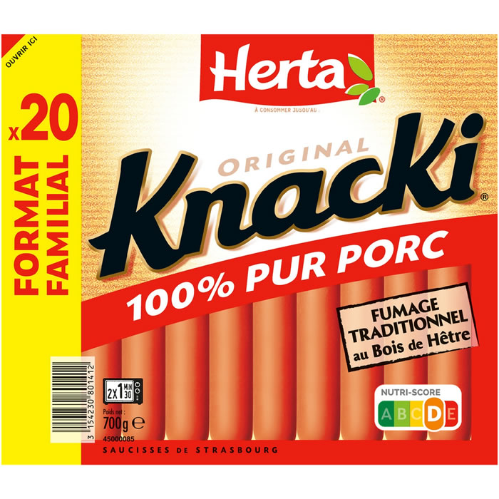 HERTA Knacki – Saucisses de Strasbourg Grand Format 700g