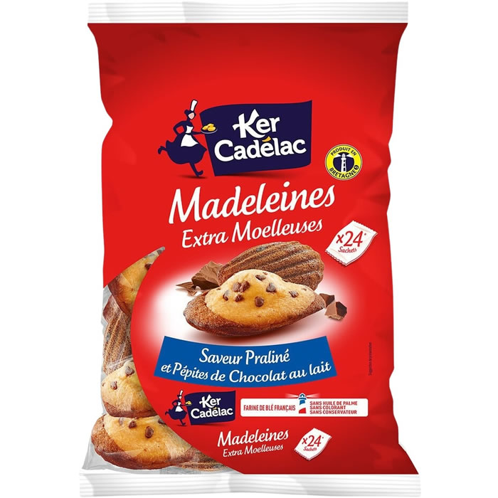 KER CADELAC – Madeleines praliné aux pépites de chocolat au lait 528g