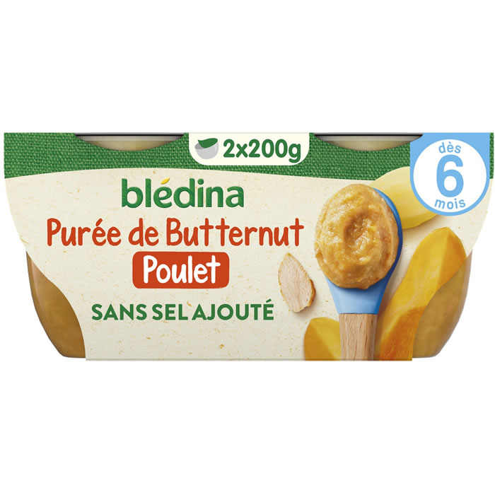 BLEDINA Mes Moulinés – Potiron et poulet dès 6 mois 2 x 200 g