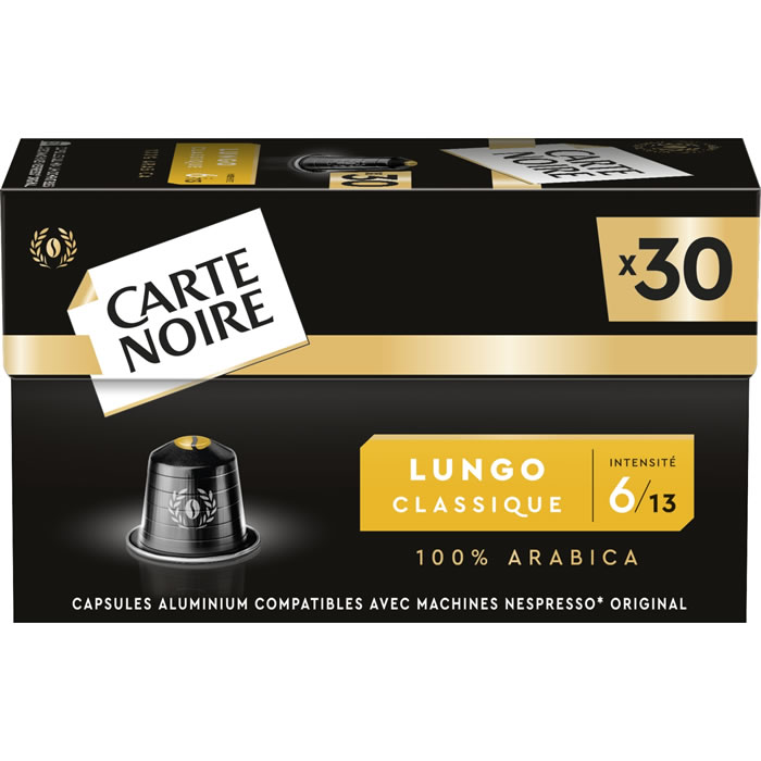 CARTE NOIRE – Capsules de café allongé N°6 (30 capsules)