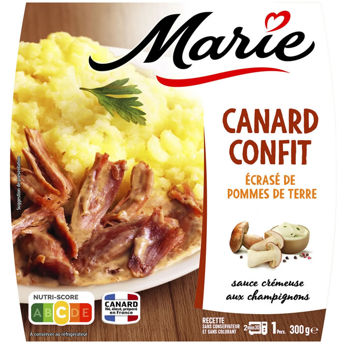 MARIE – Purée et canard confit sauce champignon 300g