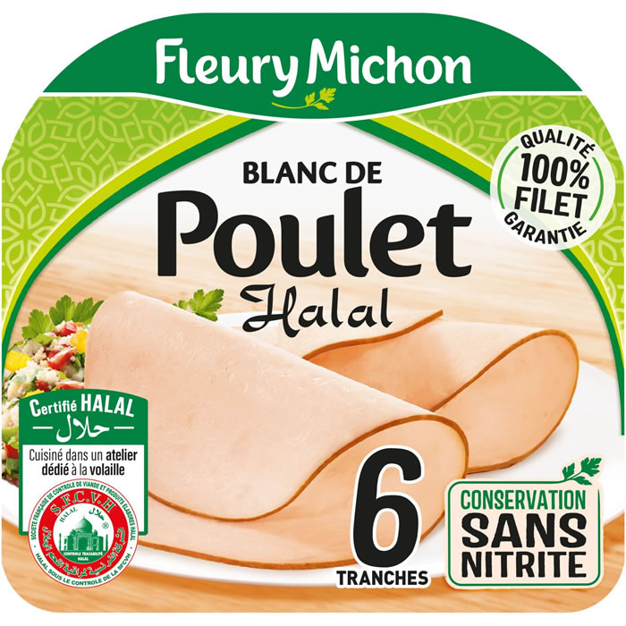 FLEURY MICHON – Blanc de poulet sans nitrite halal 180 g