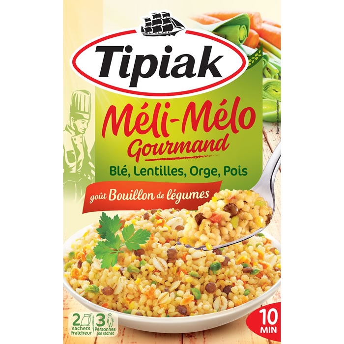 TIPIAK – Méli-Mélo Céréales et légumes secs 2x165g