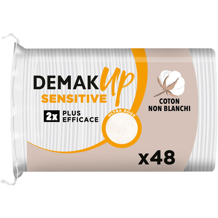 DEMAK’UP Sensitive Cotons ovales à démaquiller – 48 cotons
