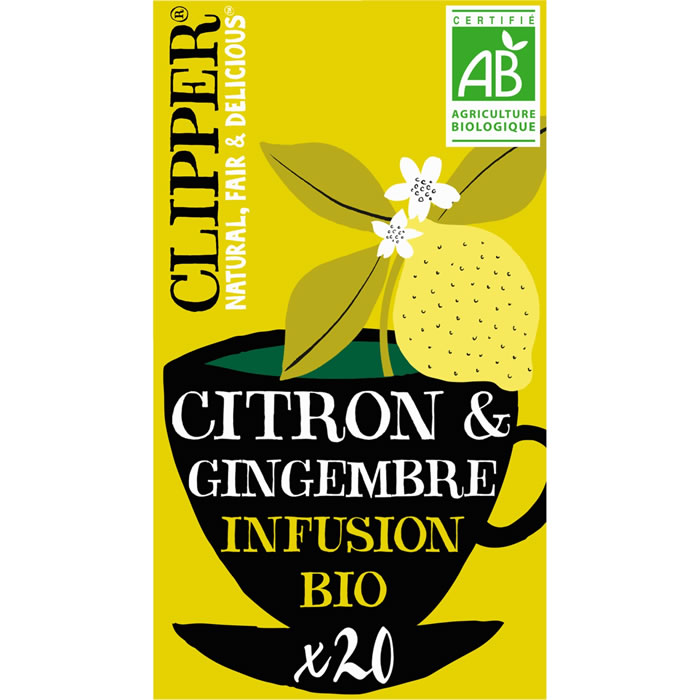 CLIPPER Infusion citron gingembre bio (20 sachets, 50g)