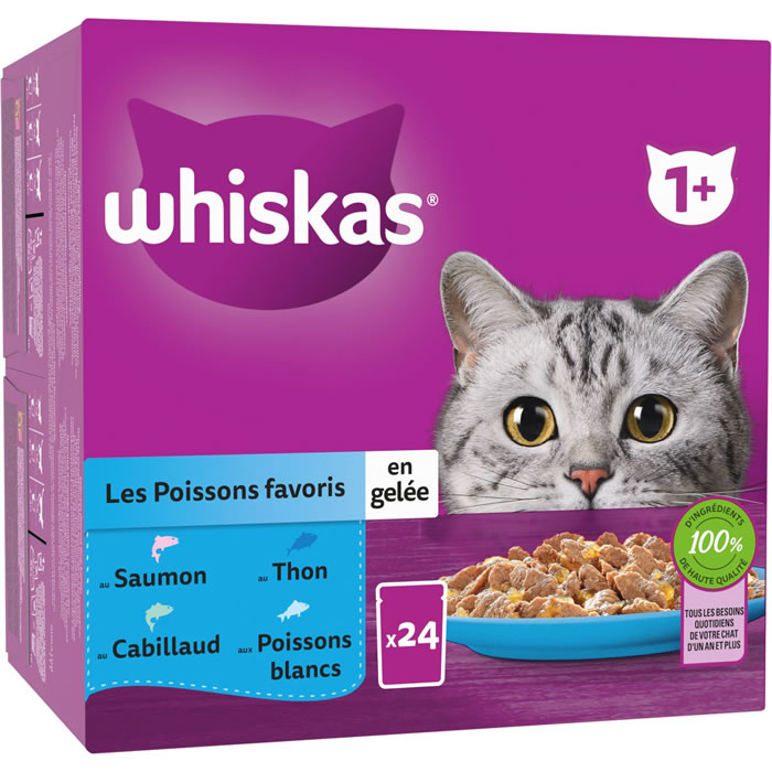 WHISKAS Gelée pour chats aux poissons Grand Format