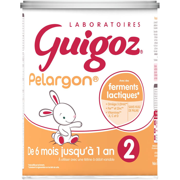 Lait 2ème âge en poudre 6/12 mois GUIGOZ Pelargon