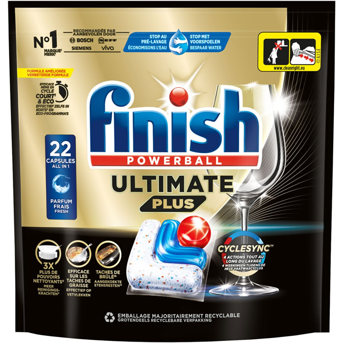 FINISH Powerball Ultimate Plus Tablettes lave-vaisselle tout en 1 22 tablettes