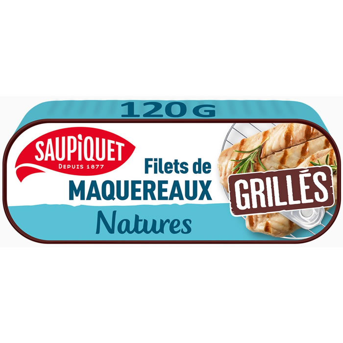 SAUPIQUET – Filets de maquereaux grillés Nature 120 g