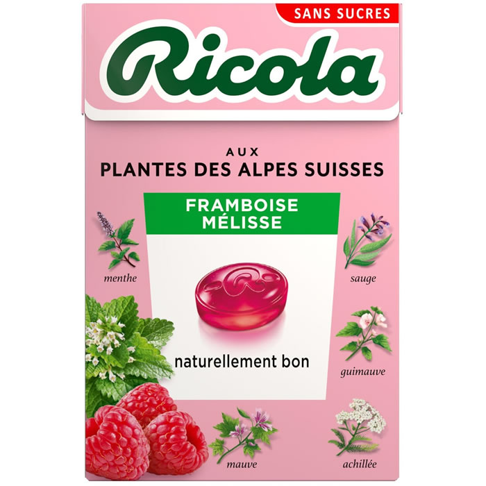 RICOLA Bonbons suisses framboise mélisse sans sucres 50g