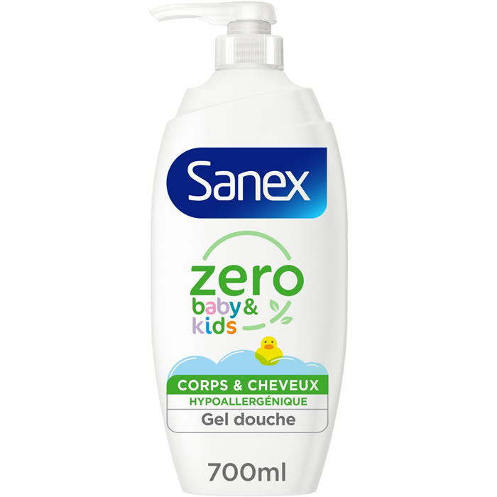 SANEX Zéro % Baby & Kids – Gel douche et shampoing 2en1 hypoallergénique 700 ml