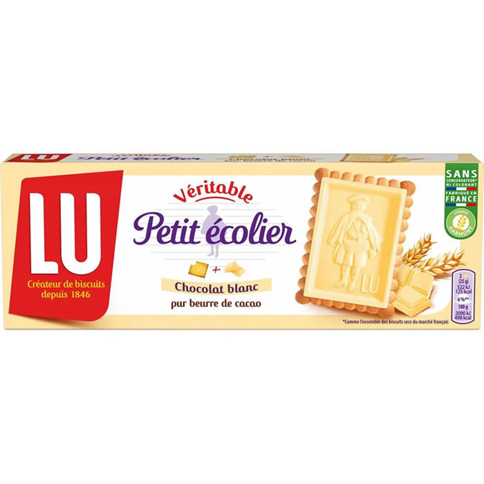 LU Petit Ecolier – Biscuits petit beurre avec tablette de chocolat blanc 150g