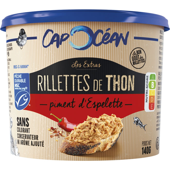 CAP OCEAN – Rillettes de thon au piment d’Espelette MSC 140g