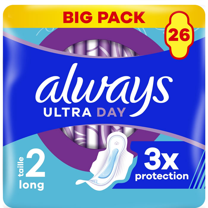 ALWAYS Ultra Day Serviettes hygiéniques long plus avec ailettes x26