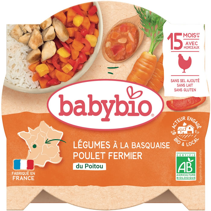 BABYBIO – Légumes à la basquaise poulet avec paprika 260 g