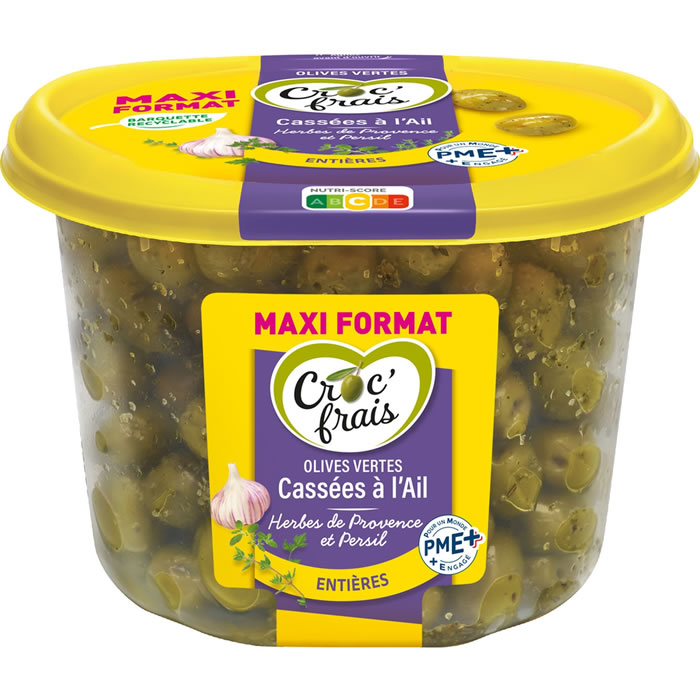 CROC’ FRAIS – Olives cassées à l’ail 550g