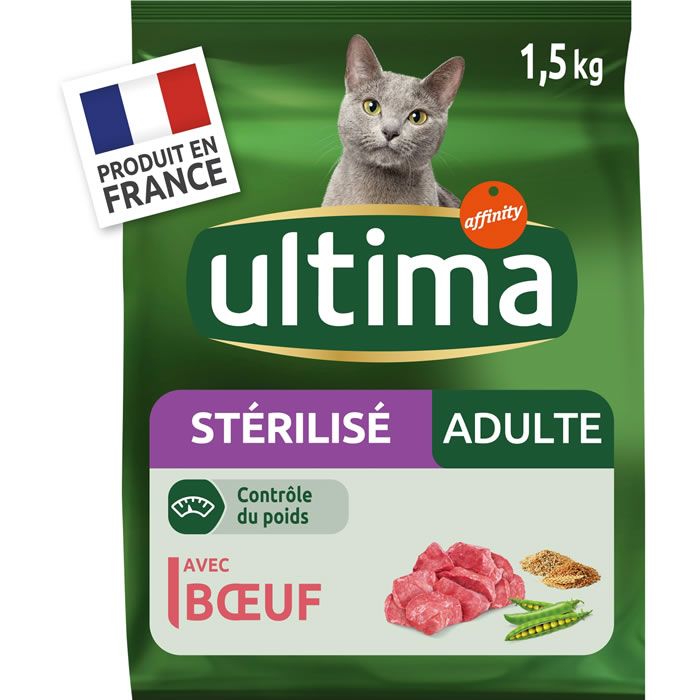 ULTIMA Croquettes pour chat adulte stérilisé au boeuf