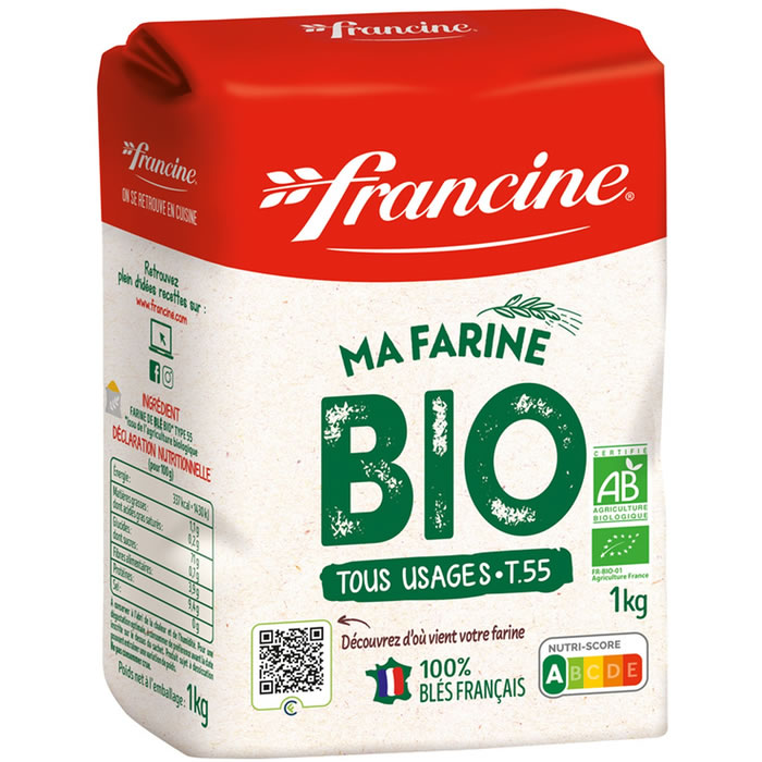 FRANCINE – Farine de blé T 55 bio 1 kg