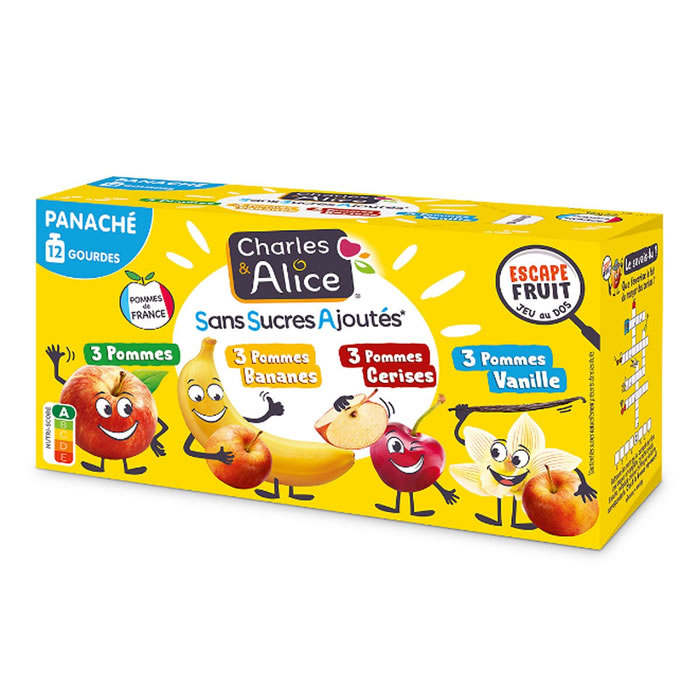 CHARLES&ALICE – Panachés de desserts sans sucres ajoutés 12 x 90 g