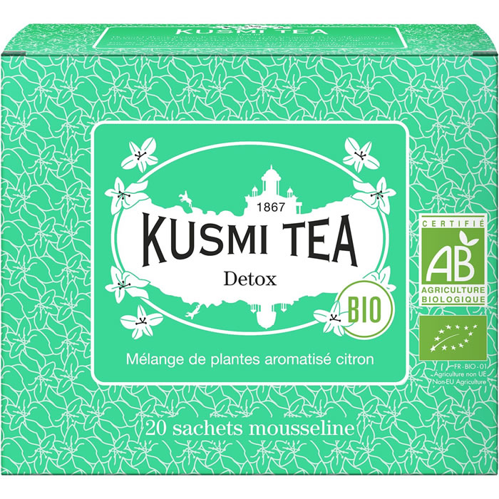 KUSMI TEA Détox – Maté, thé vert, citronnelle bio (40g)