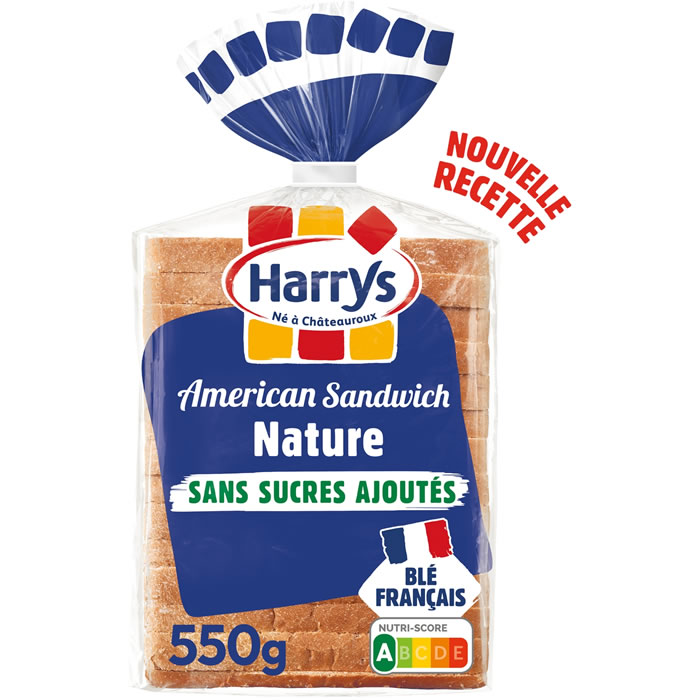 HARRYS – American Sandwich pain de mie nature sans sucres ajoutés 550g