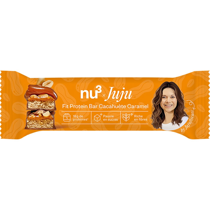 NU3 Juju Fitcat – Barre protéinée cacahuète & caramel (55g) 55 g