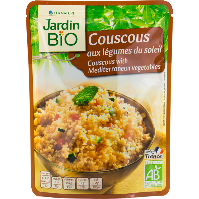 JARDIN BIO – Couscous aux légumes du soleil micro-ondes bio – 220 g