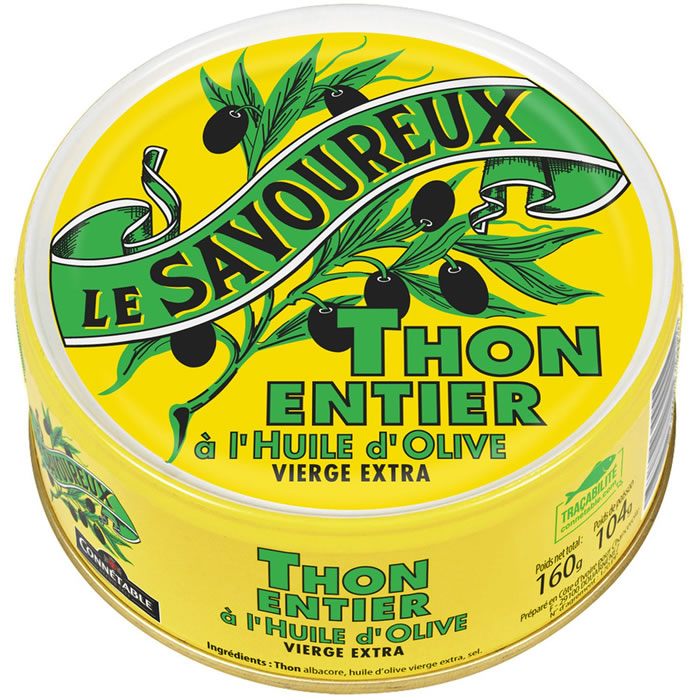 CONNETABLE – Thon albacore entier à l’huile d’olive 160 g